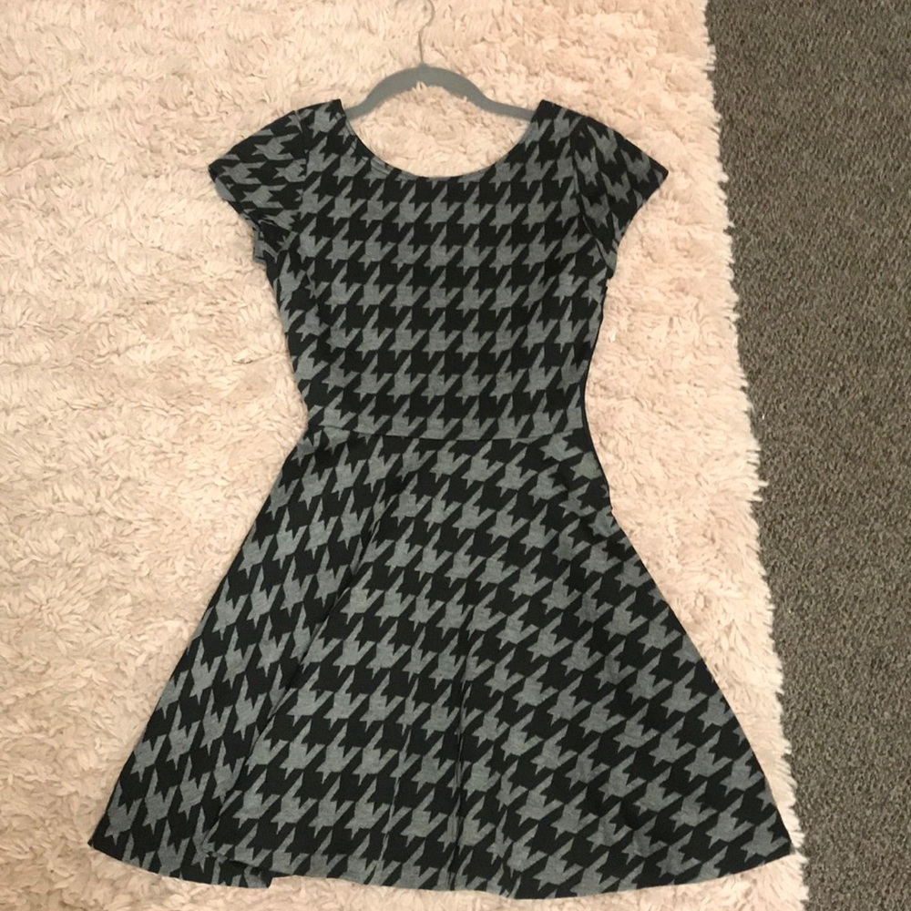 Aqua Houndstooth Dress